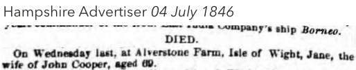 1846-Incorrect-Ann-Cooper-death-newspaper-announcement-(not-Jane)